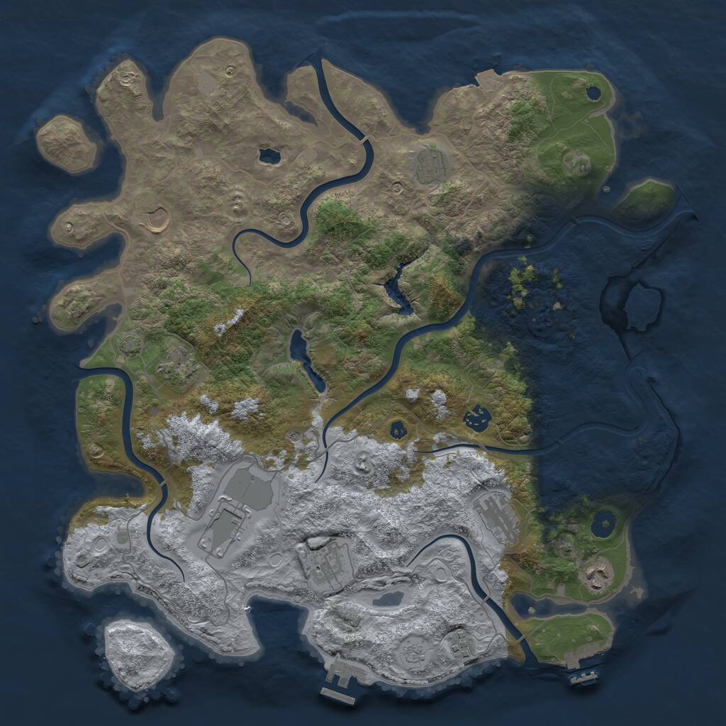 Rust Map: Procedural Map, Size: 4200, Seed: 39646, 15 Monuments