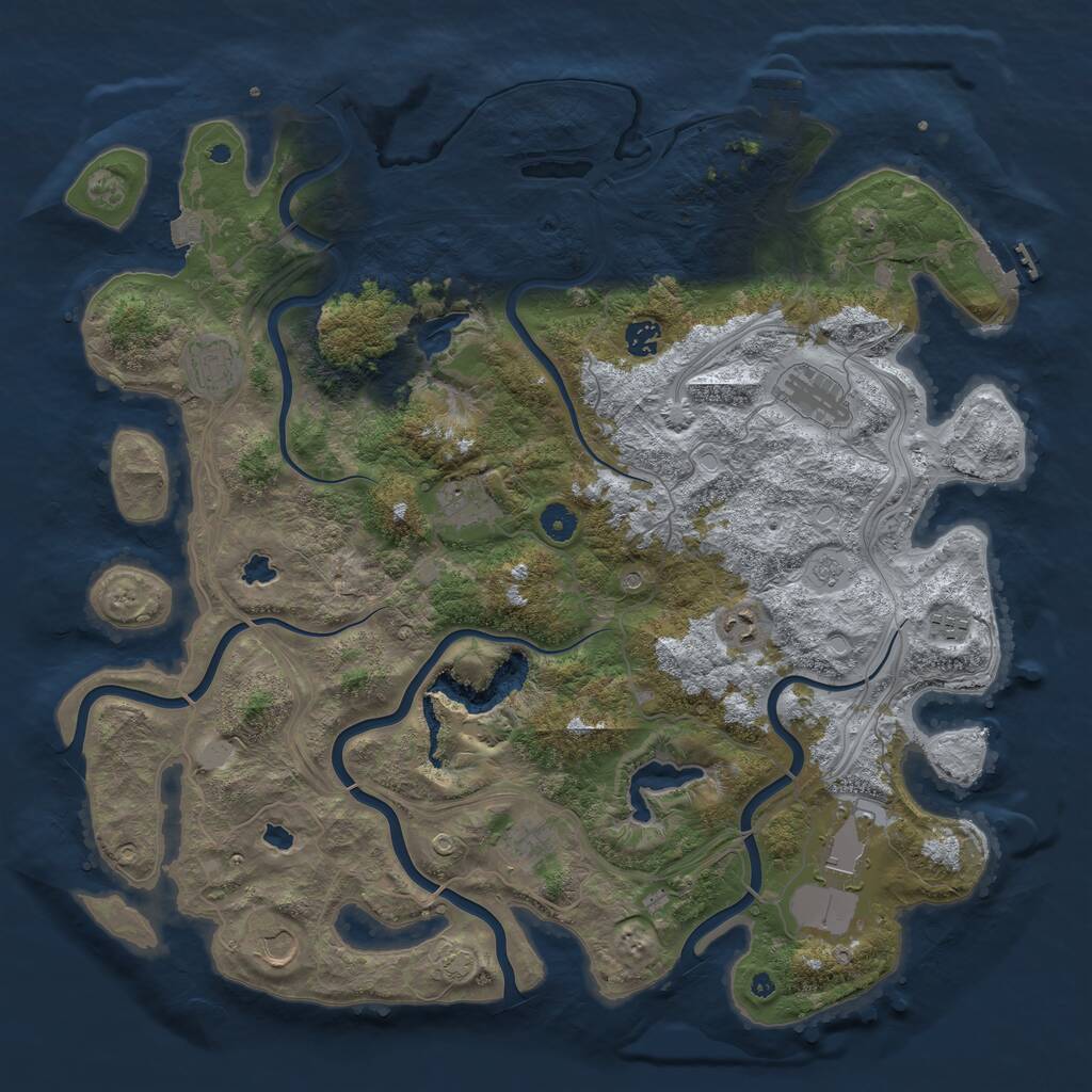 Rust Map: Procedural Map, Size: 4500, Seed: 438379270, 15 Monuments