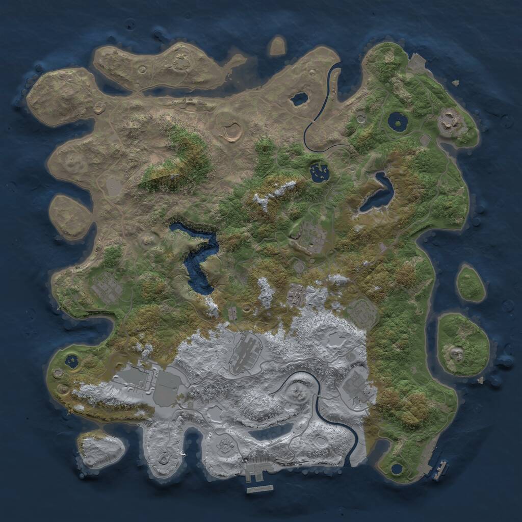 Rust Map: Procedural Map, Size: 4000, Seed: 1567224508, 16 Monuments