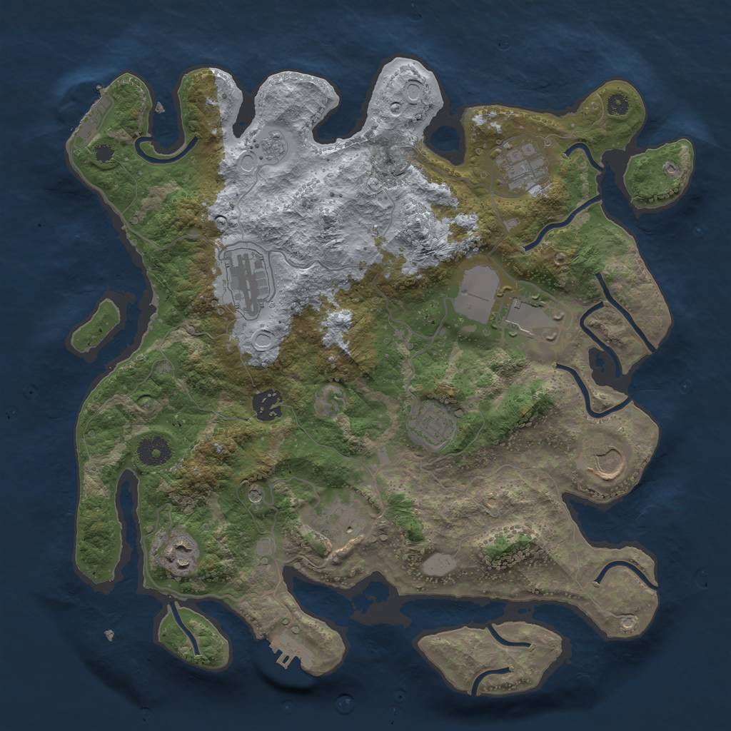 Rust Map: Procedural Map, Size: 3500, Seed: 790846933, 15 Monuments