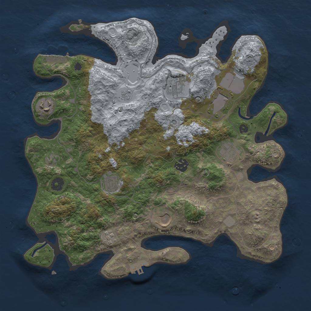 Rust Map: Procedural Map, Size: 3500, Seed: 692945701, 15 Monuments