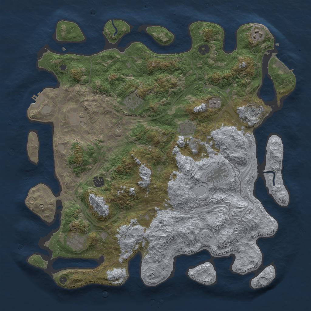 Rust Map: Procedural Map, Size: 4250, Seed: 6568776, 15 Monuments