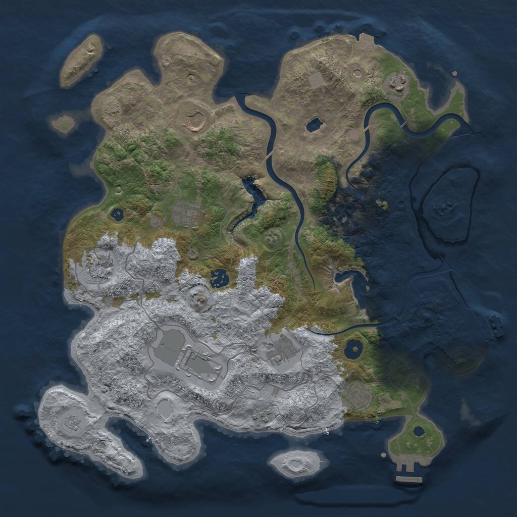 Rust Map: Procedural Map, Size: 4000, Seed: 1963101535, 15 Monuments