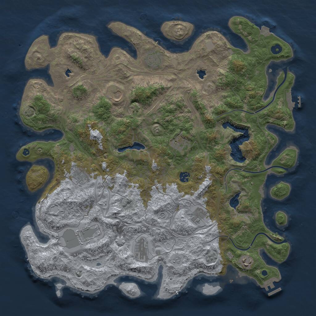 Rust Map: Procedural Map, Size: 4500, Seed: 353525262, 16 Monuments