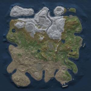 Thumbnail Rust Map: Procedural Map, Size: 3500, Seed: 3991817, 14 Monuments