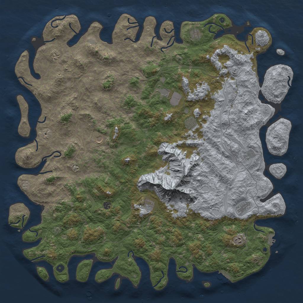 Rust Map: Procedural Map, Size: 6000, Seed: 102084866, 18 Monuments