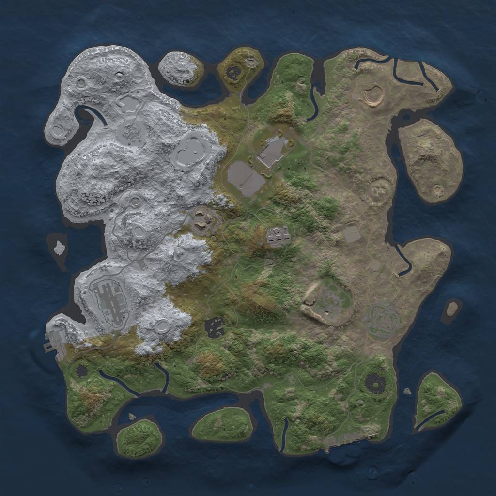 Rust Map: Procedural Map, Size: 3500, Seed: 56609694, 15 Monuments