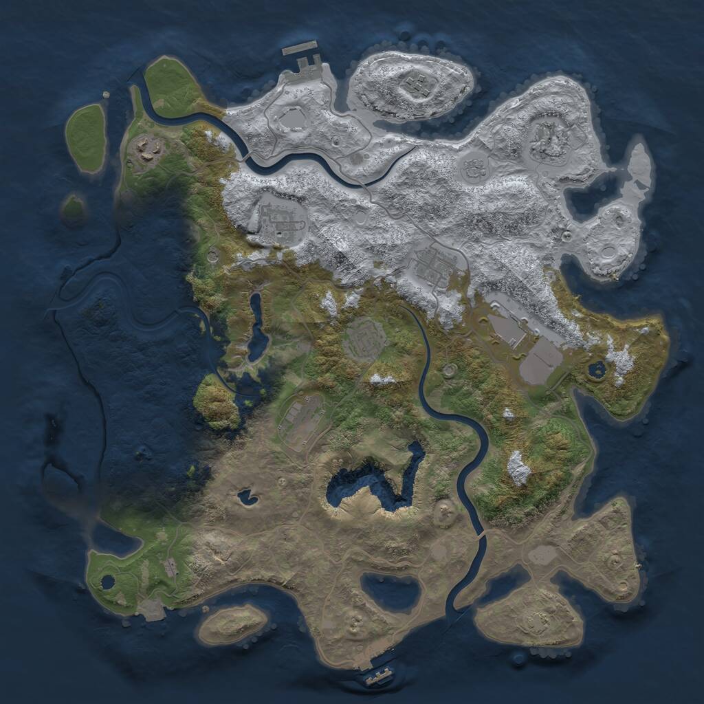 Rust Map: Procedural Map, Size: 4000, Seed: 1956547854, 14 Monuments