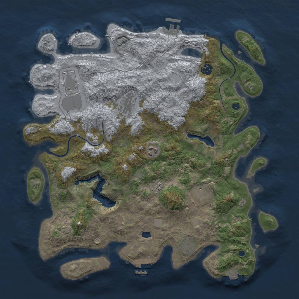 Rust Map: Procedural Map, Size: 4000, Seed: 2137864660, 13 Monuments