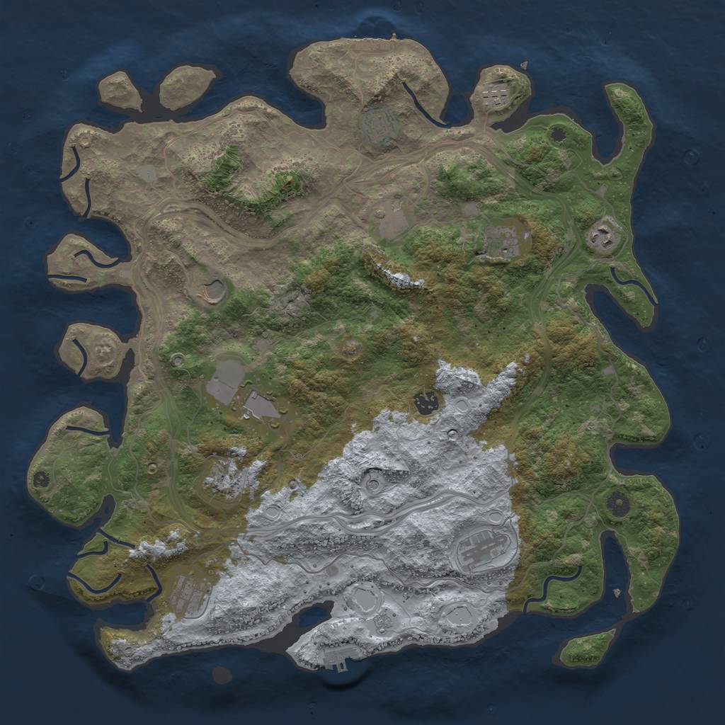 Rust Map: Procedural Map, Size: 4500, Seed: 67581060, 18 Monuments