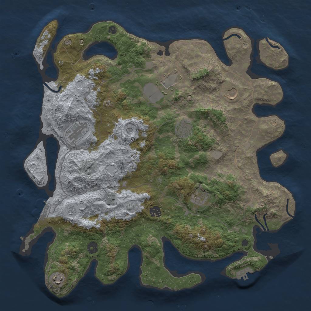 Rust Map: Procedural Map, Size: 4000, Seed: 889776972, 15 Monuments