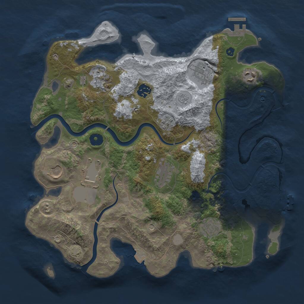 Rust Map: Procedural Map, Size: 3500, Seed: 82646635, 15 Monuments