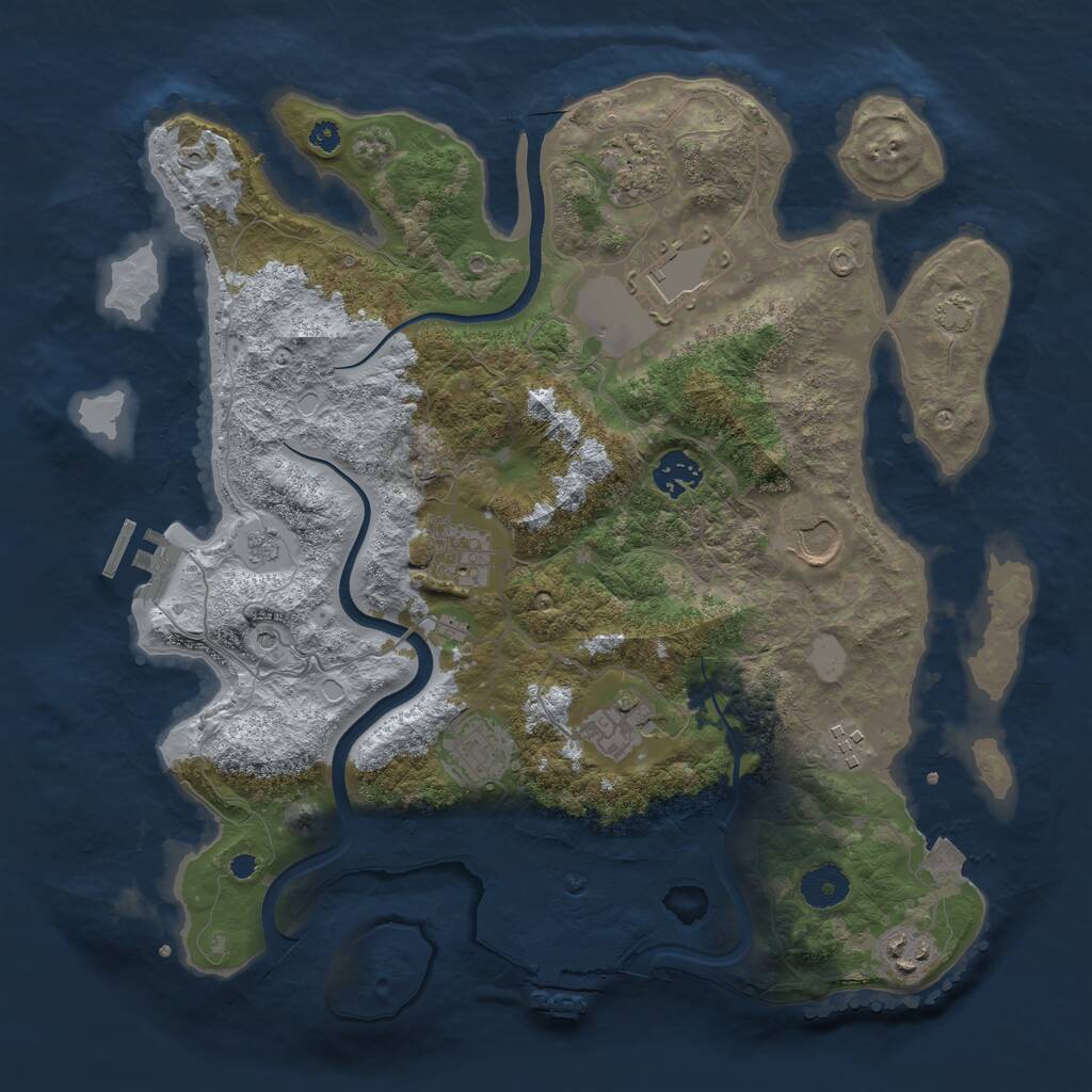 Rust Map: Procedural Map, Size: 3600, Seed: 539710876, 15 Monuments