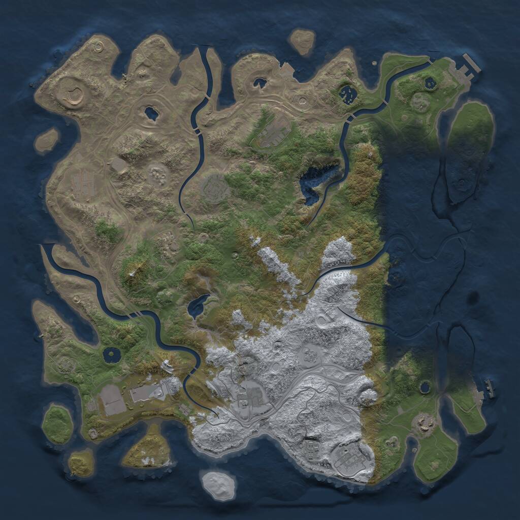 Rust Map: Procedural Map, Size: 4500, Seed: 19602, 17 Monuments