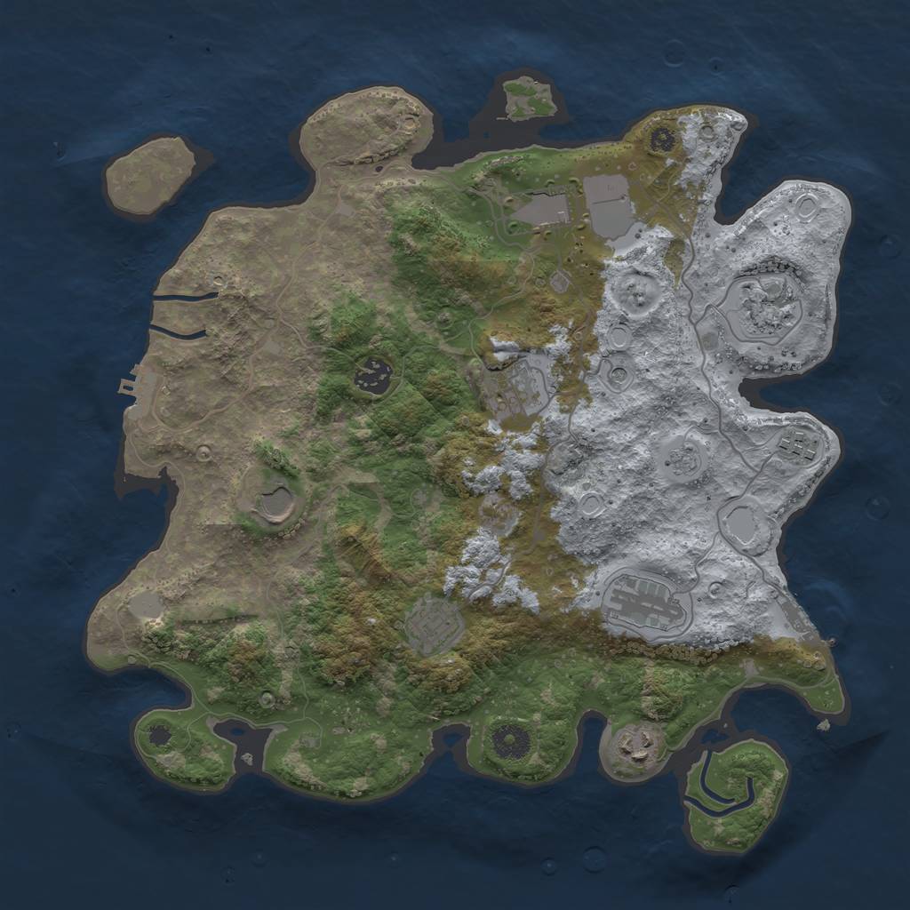 Rust Map: Procedural Map, Size: 3700, Seed: 1809117356, 16 Monuments