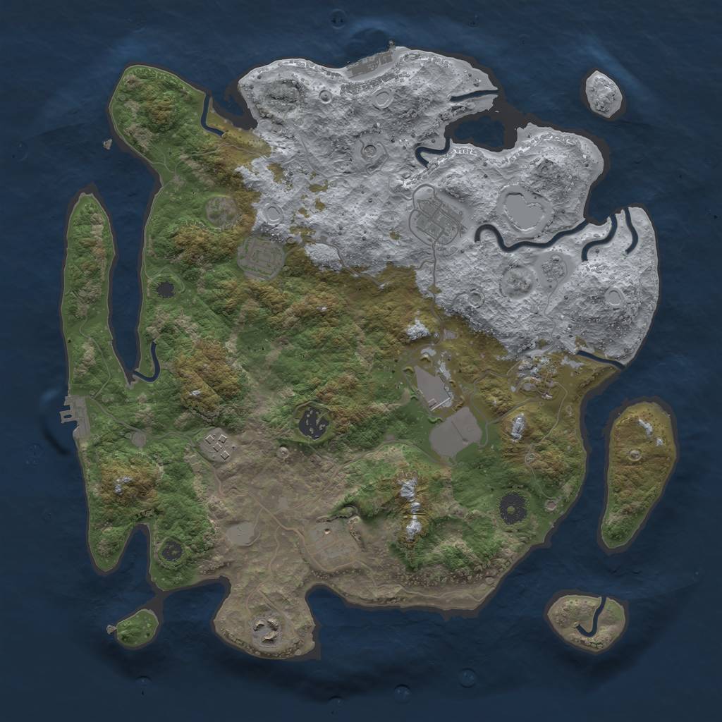 Rust Map: Procedural Map, Size: 3700, Seed: 1525722595, 15 Monuments