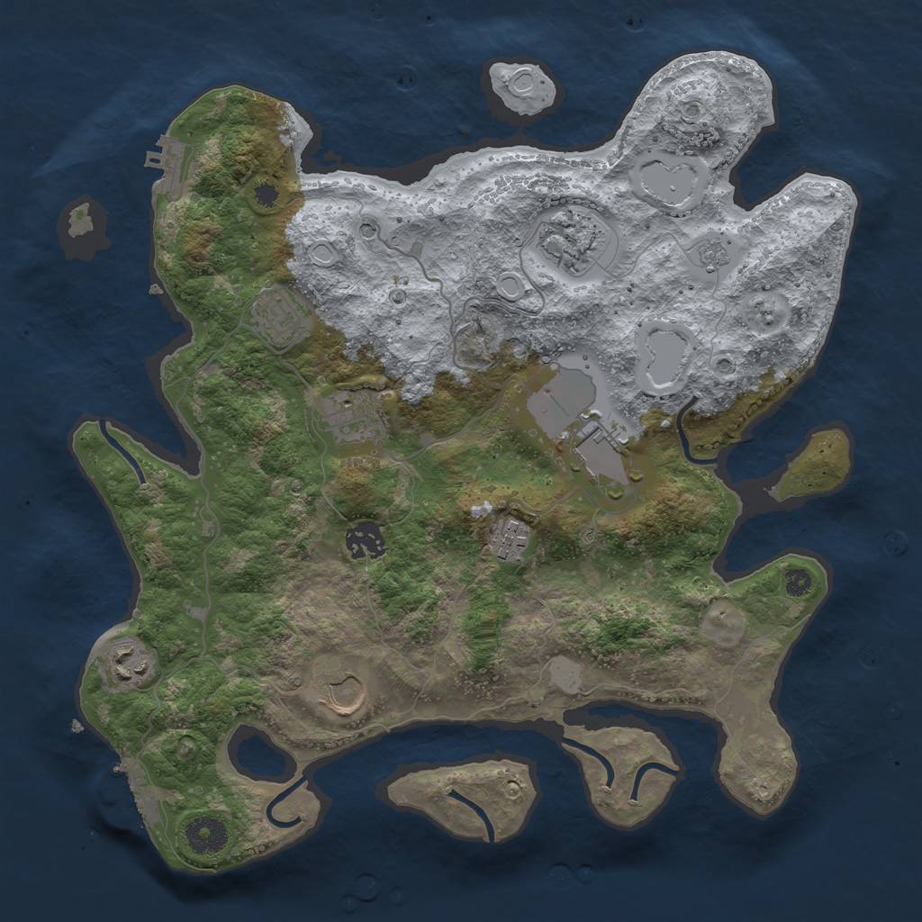 Rust Map: Procedural Map, Size: 3500, Seed: 96595405, 15 Monuments