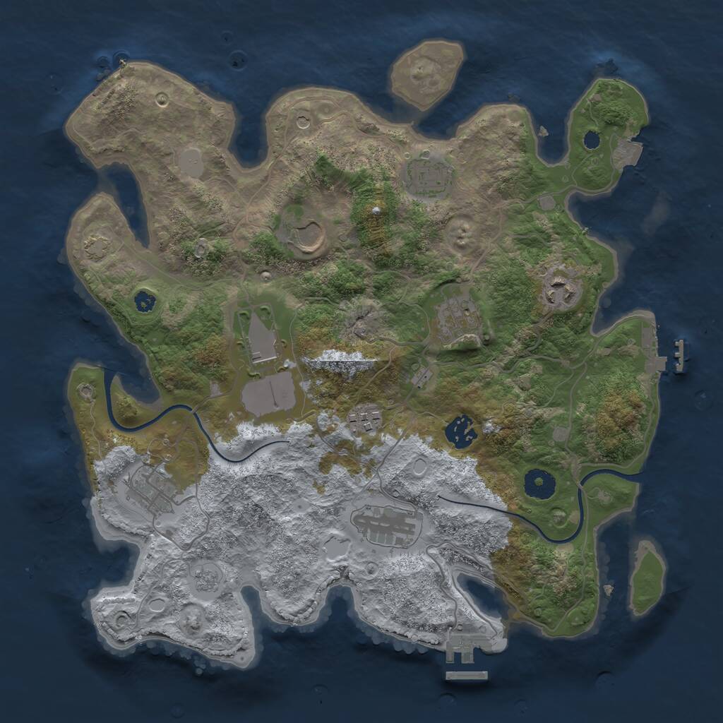 Rust Map: Procedural Map, Size: 3500, Seed: 91967165, 15 Monuments
