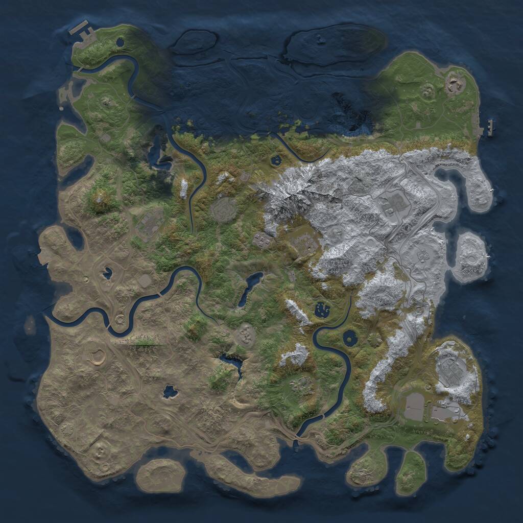 Rust Map: Procedural Map, Size: 5000, Seed: 263466726, 17 Monuments