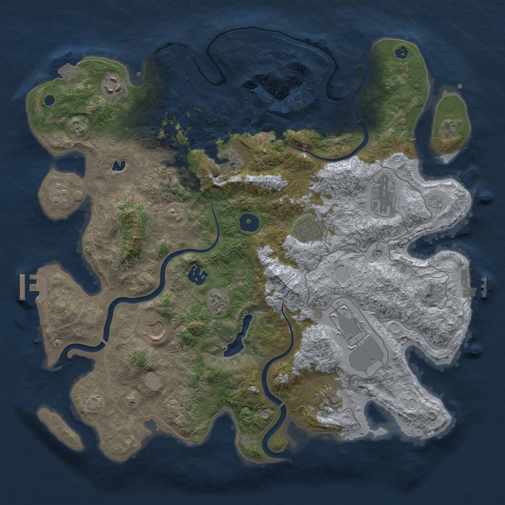 Rust Map: Procedural Map, Size: 4000, Seed: 2072411917, 15 Monuments