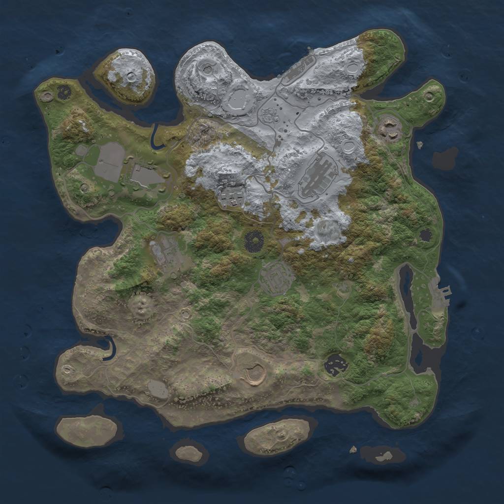Rust Map: Procedural Map, Size: 3500, Seed: 587093798, 15 Monuments