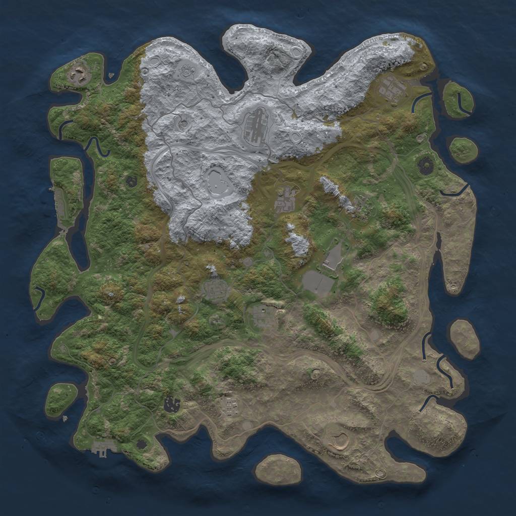 Rust Map: Procedural Map, Size: 4500, Seed: 855497125, 18 Monuments