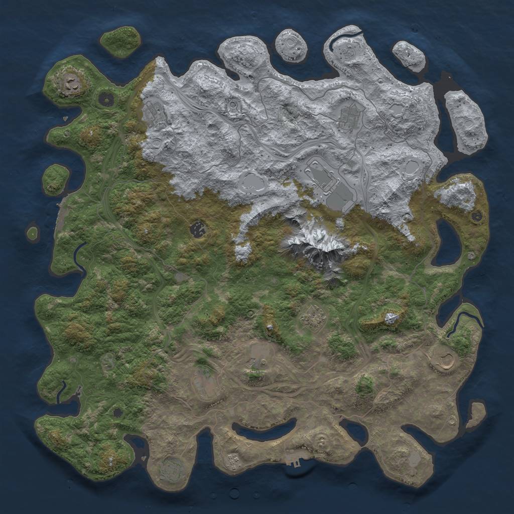 Rust Map: Procedural Map, Size: 5000, Seed: 1569464372, 18 Monuments