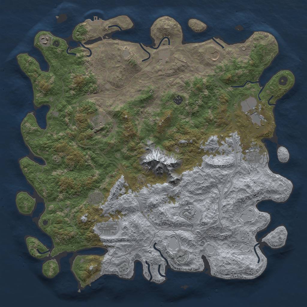 Rust Map: Procedural Map, Size: 5000, Seed: 232579636, 18 Monuments