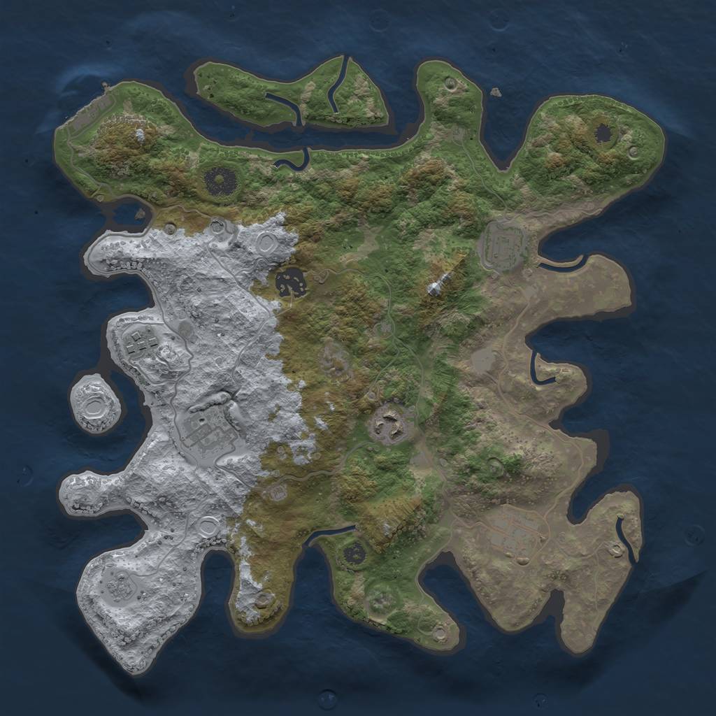 Rust Map: Procedural Map, Size: 3400, Seed: 211656575, 12 Monuments