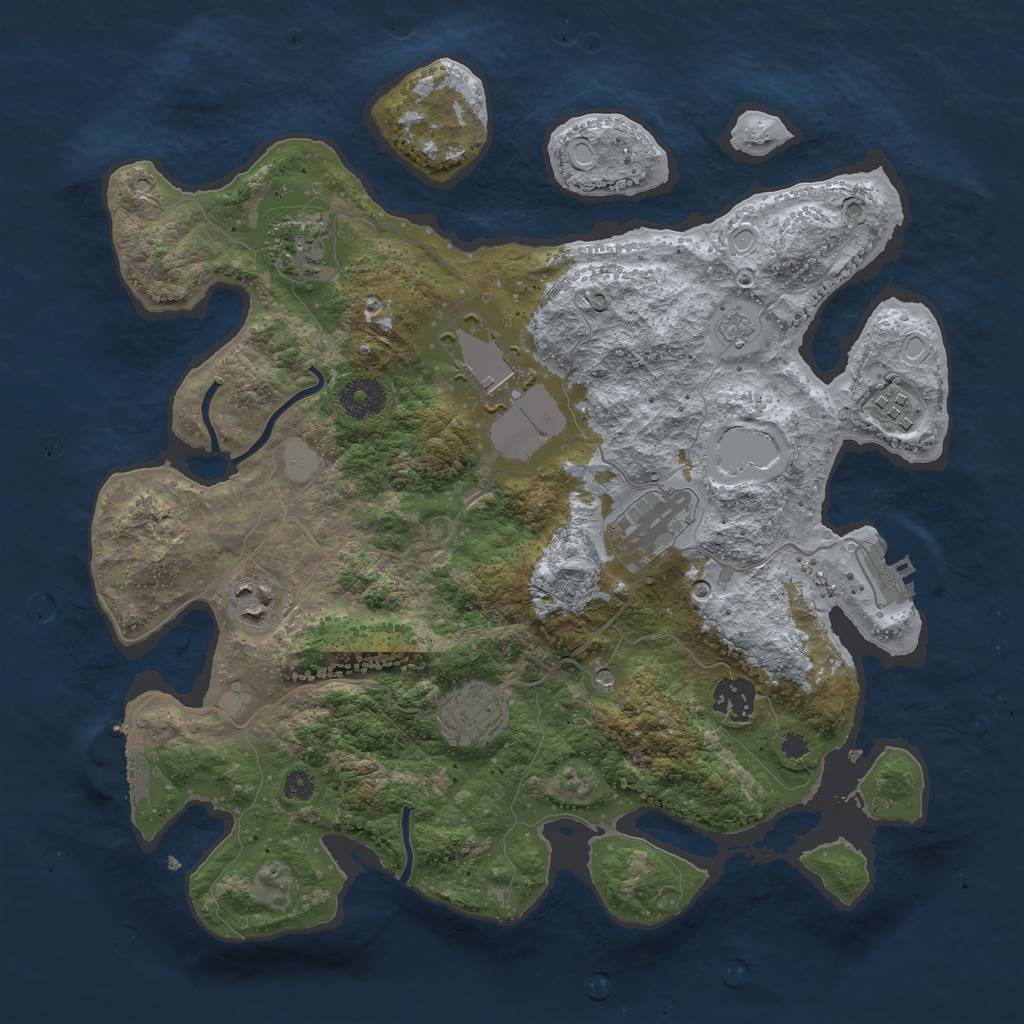 Rust Map: Procedural Map, Size: 3500, Seed: 537, 14 Monuments