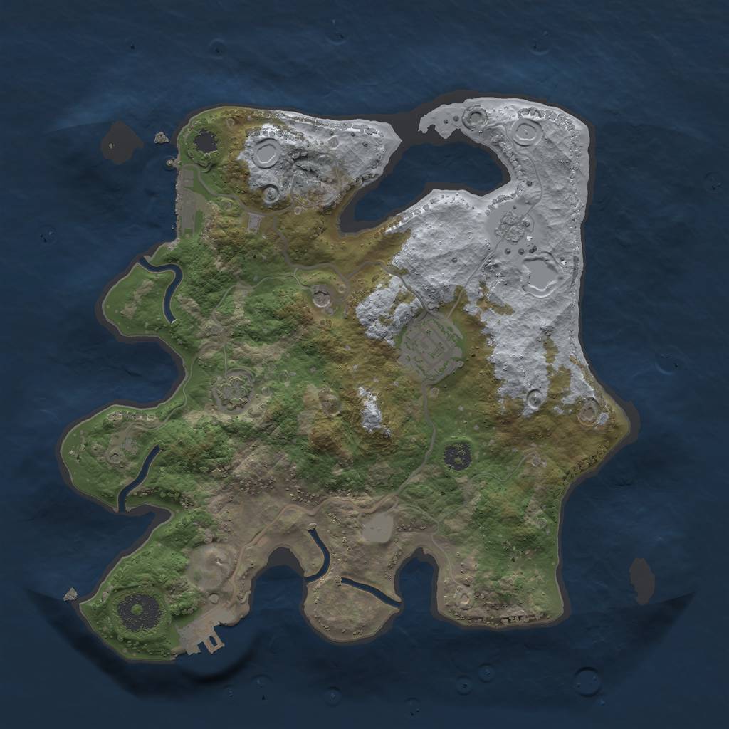Rust Map: Procedural Map, Size: 2700, Seed: 103283927, 9 Monuments