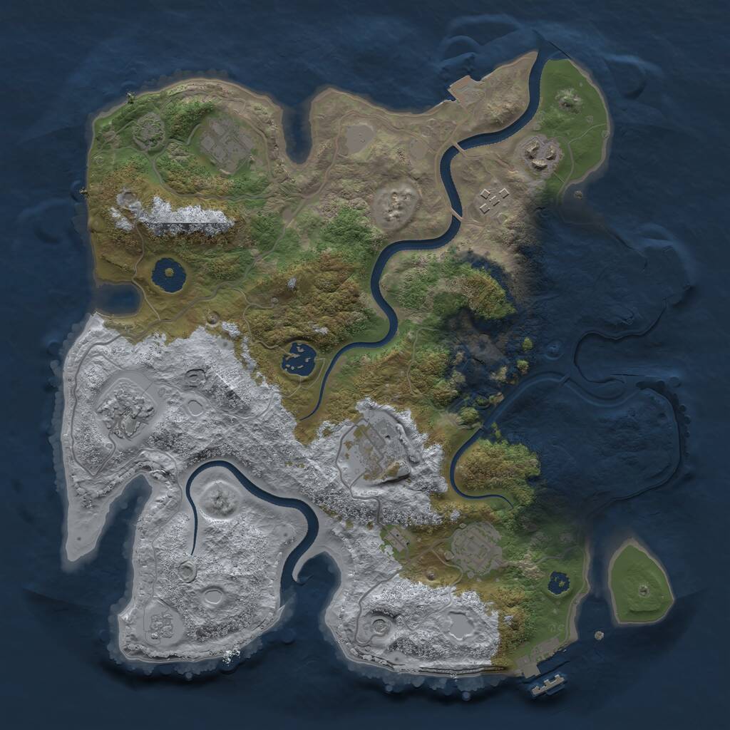 Rust Map: Procedural Map, Size: 3300, Seed: 6000, 13 Monuments