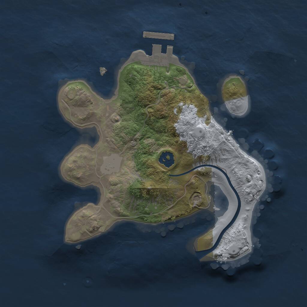 Rust Map: Procedural Map, Size: 2000, Seed: 19962016, 2 Monuments