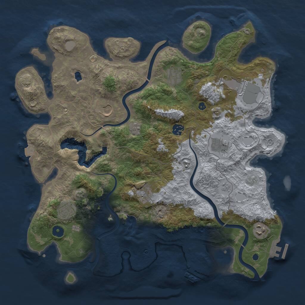 Rust Map: Procedural Map, Size: 4000, Seed: 9234702, 15 Monuments