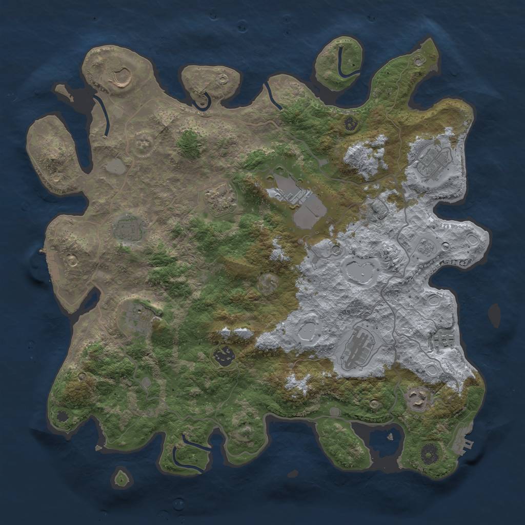 Rust Map: Procedural Map, Size: 4000, Seed: 9234702, 17 Monuments