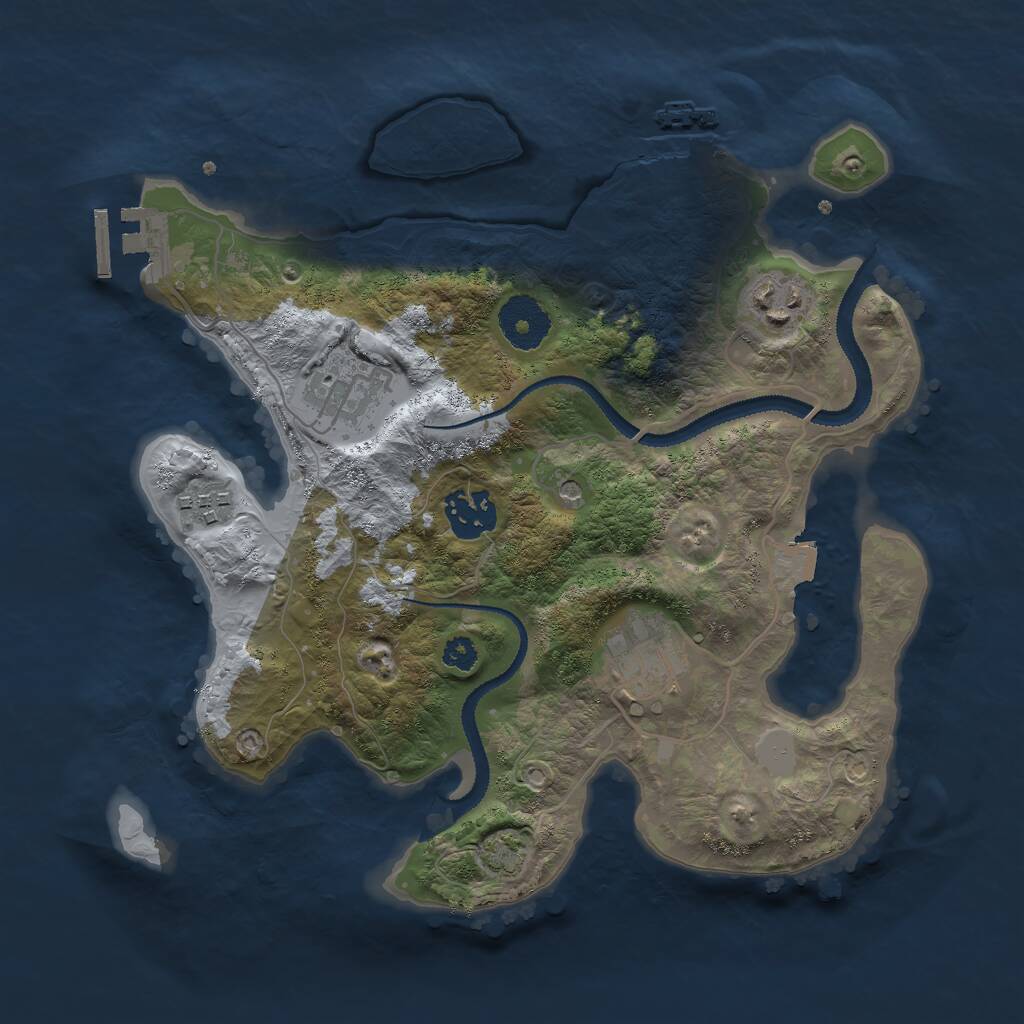 Rust Map: Procedural Map, Size: 3000, Seed: 16475, 10 Monuments
