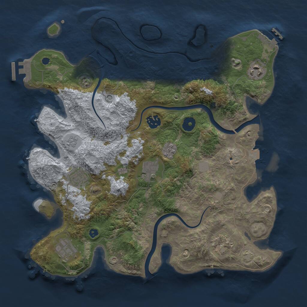 Rust Map: Procedural Map, Size: 3400, Seed: 20230105, 13 Monuments