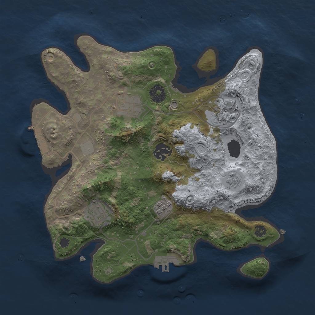 Rust Map: Procedural Map, Size: 2750, Seed: 1931637882, 11 Monuments