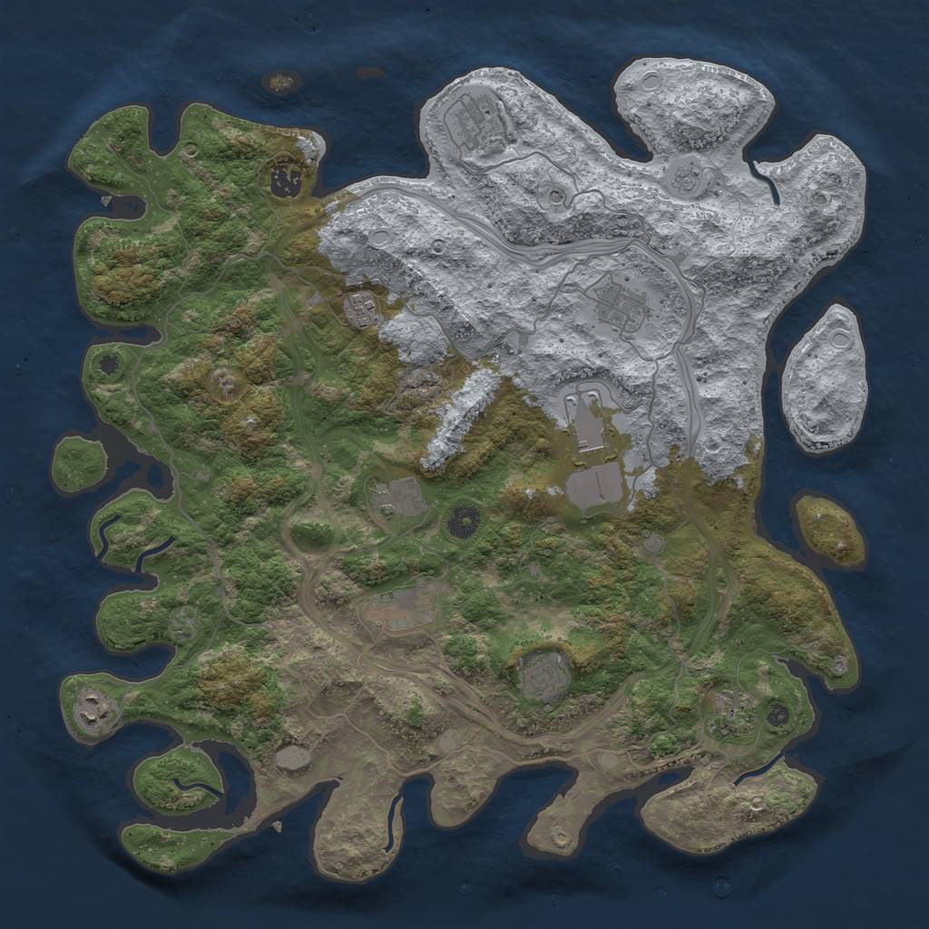 Rust Map: Procedural Map, Size: 4250, Seed: 593940315, 15 Monuments