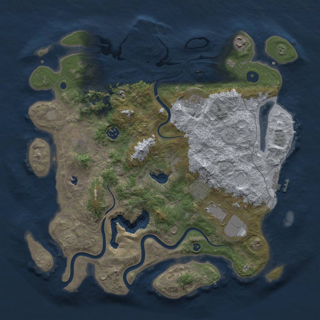 Rust Map: Procedural Map, Size: 4000, Seed: 5877, 13 Monuments