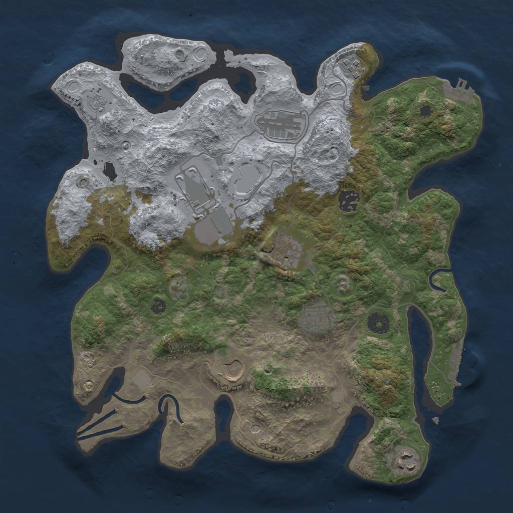 Rust Map: Procedural Map, Size: 3500, Seed: 2058182236, 15 Monuments