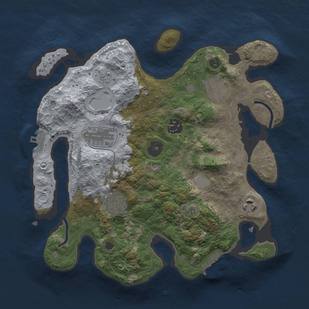 Rust Map: Procedural Map, Size: 3000, Seed: 906986262, 12 Monuments