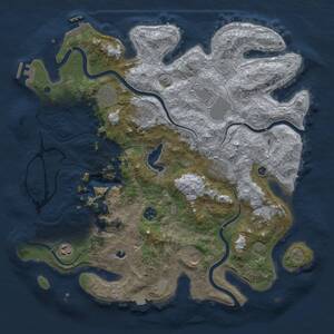 Thumbnail Rust Map: Procedural Map, Size: 4096, Seed: 231, 17 Monuments