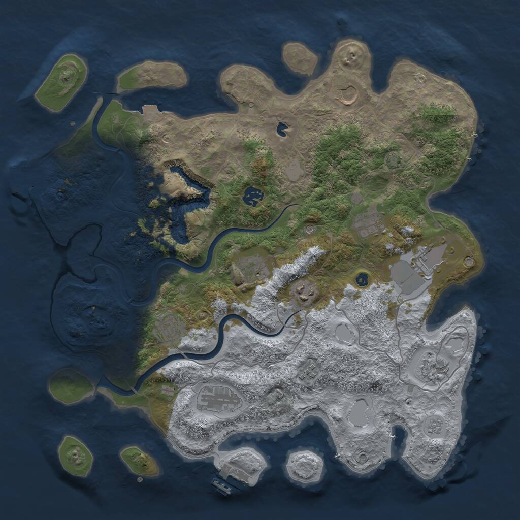 Rust Map: Procedural Map, Size: 4000, Seed: 1471650643, 16 Monuments