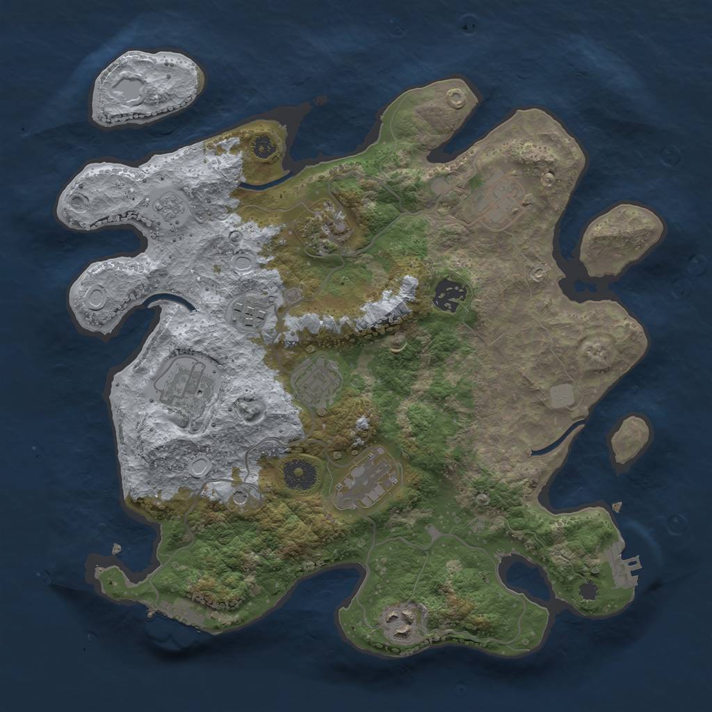 Rust Map: Procedural Map, Size: 3300, Seed: 3263, 15 Monuments