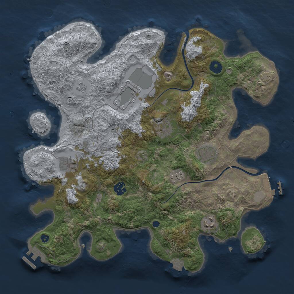 Rust Map: Procedural Map, Size: 3500, Seed: 9211, 13 Monuments