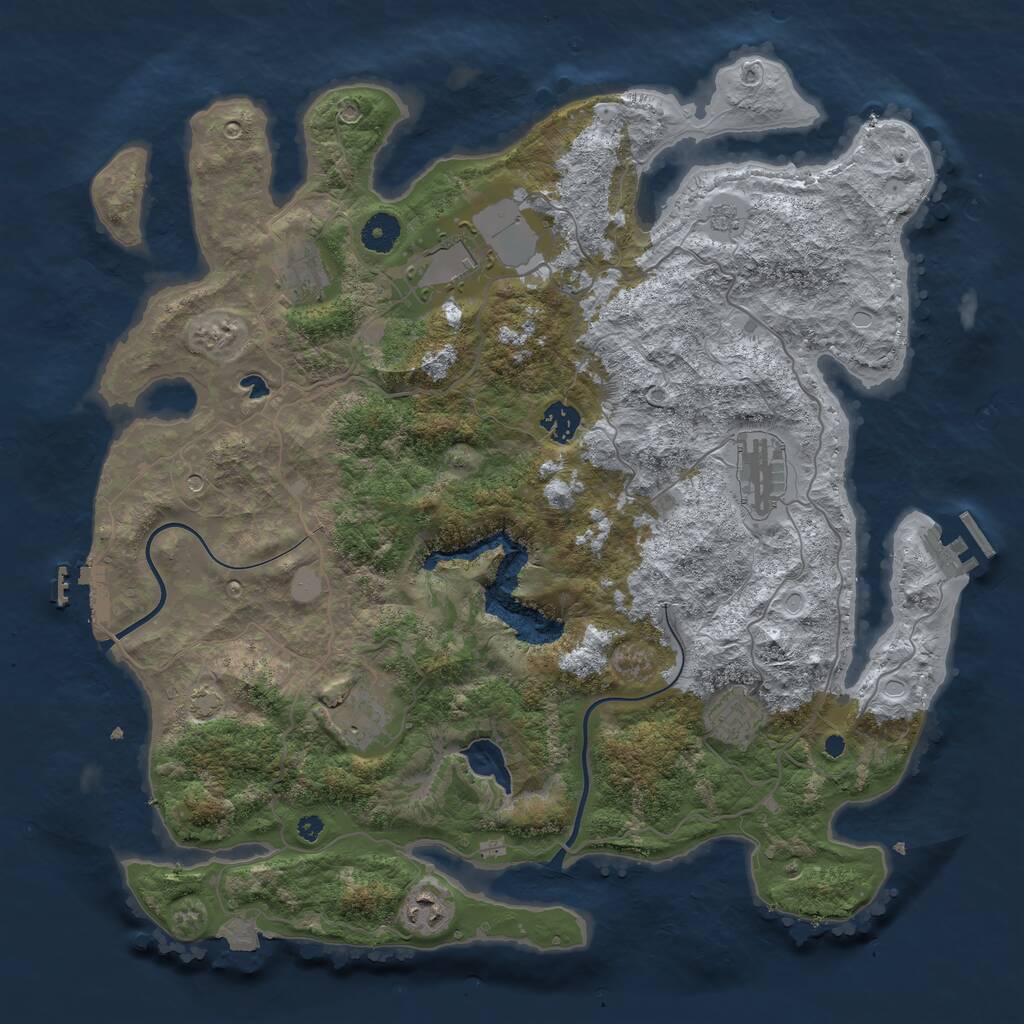 Rust Map: Procedural Map, Size: 4000, Seed: 117979711, 13 Monuments