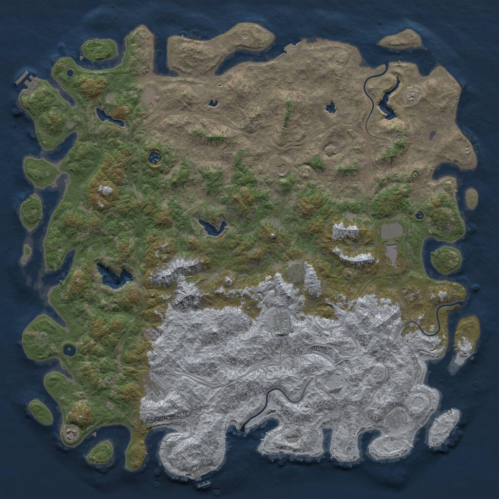 Rust Map: Procedural Map, Size: 6000, Seed: 20014002, 17 Monuments