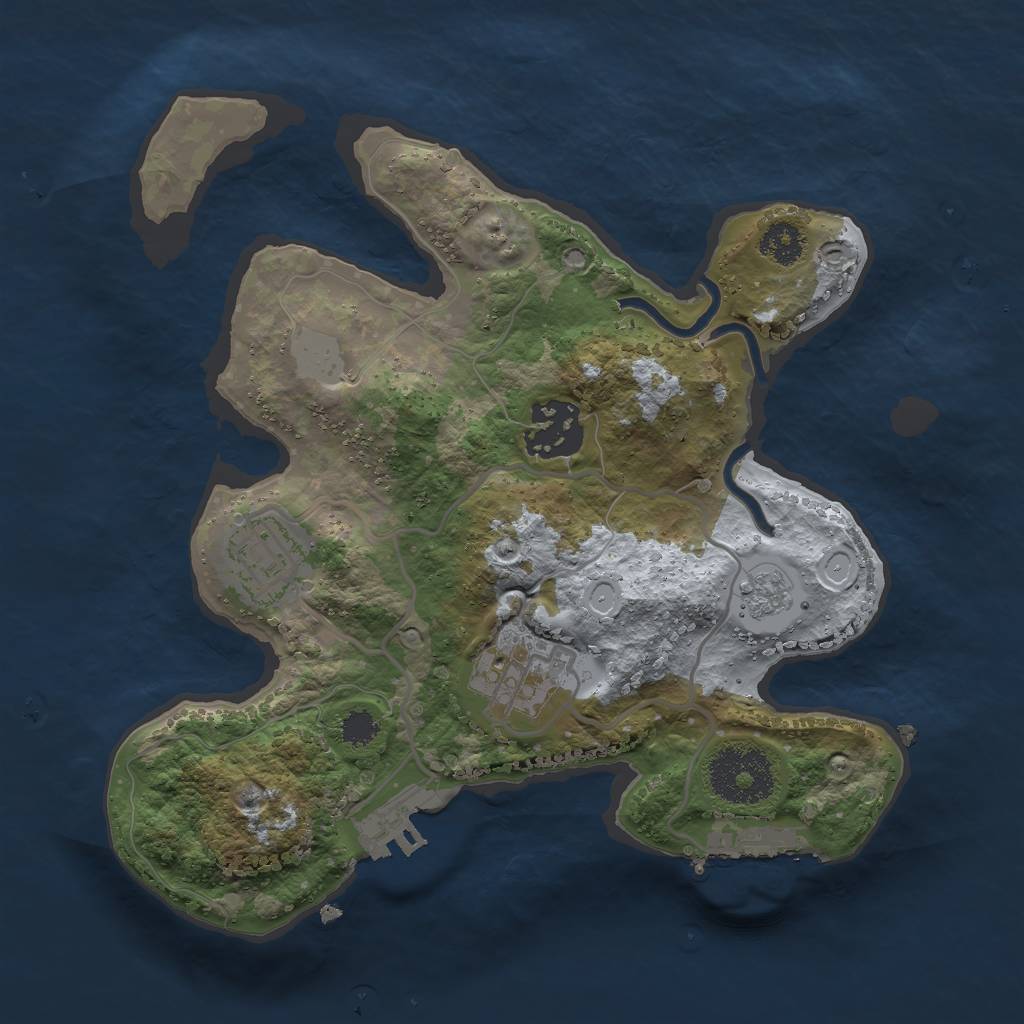 Rust Map: Procedural Map, Size: 2500, Seed: 712378, 9 Monuments