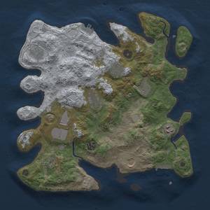 Thumbnail Rust Map: Procedural Map, Size: 3500, Seed: 8723164, 17 Monuments